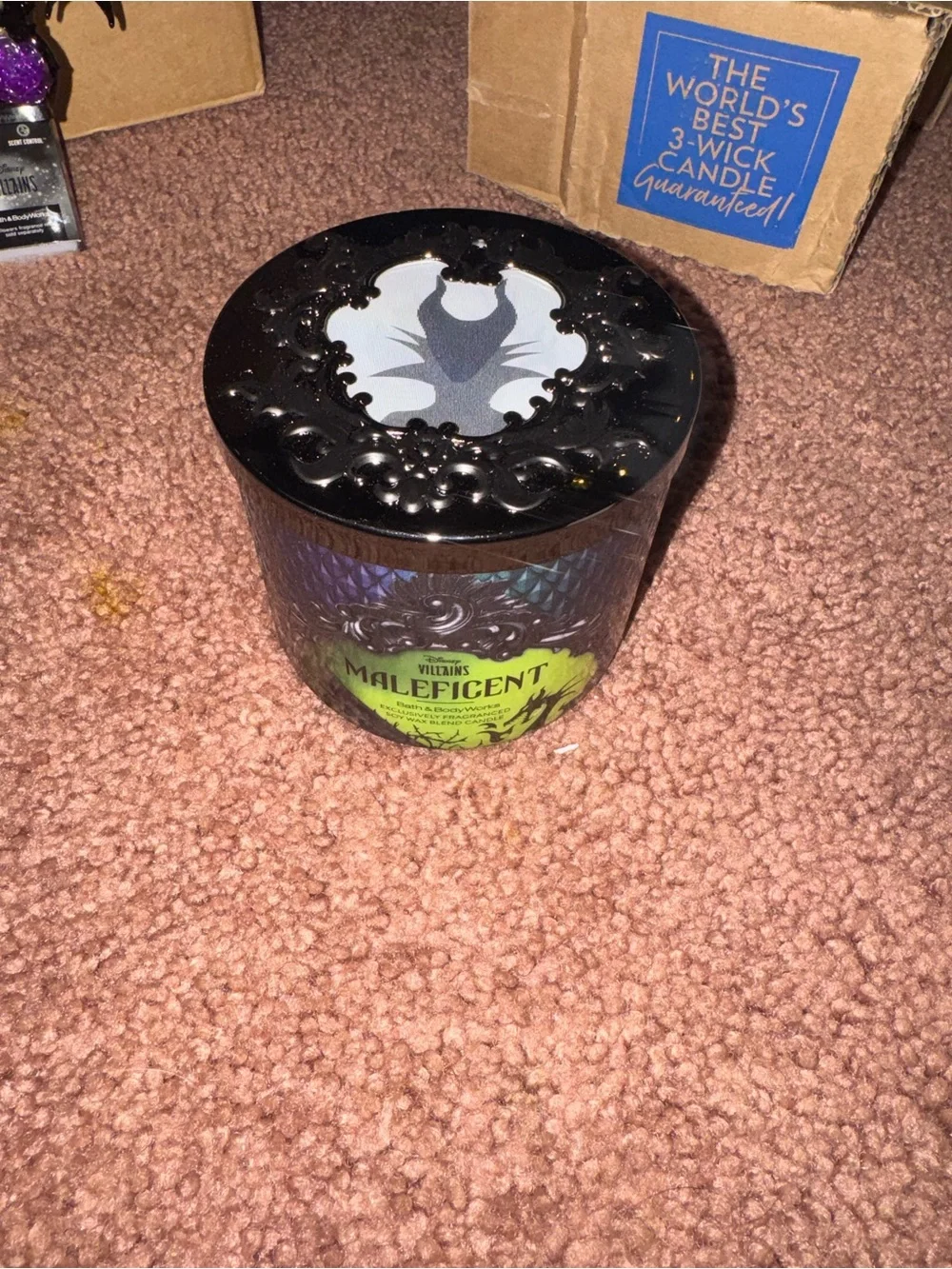 BBW Maleficent Villains Decorative Black & Green 3-Wick Collectible Candle
